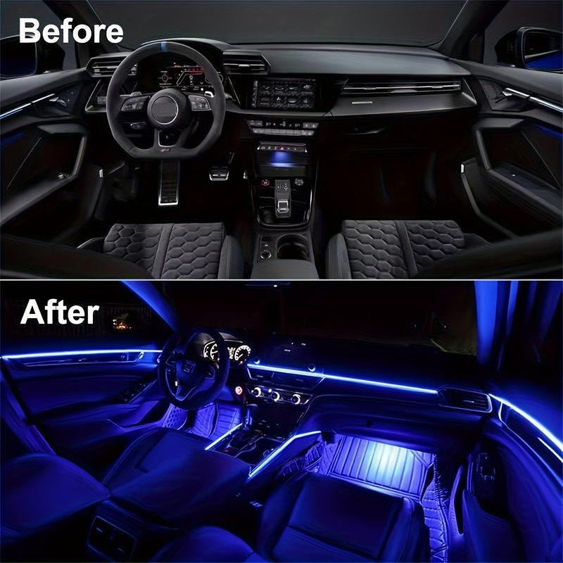 Interior LED Light Bar APP Controlled, 2-In-1 RGB 16 Million Color Ambient Lighting Kit with 157.48-Inch, Music Mode Interior Lighting Accents