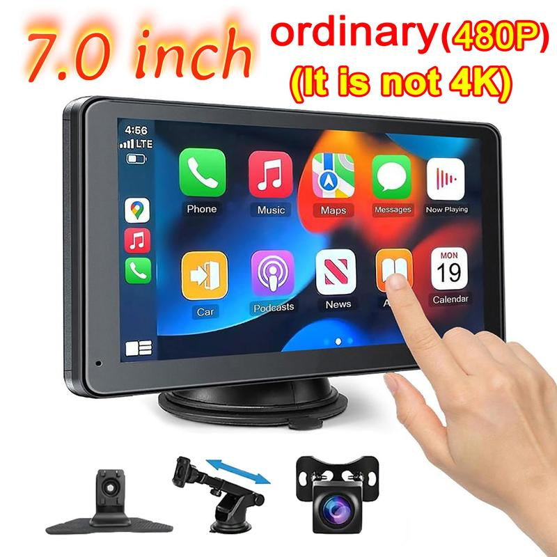 Portable Wireless Carplay Screen, 10.26 Inch 4K Ultra HD/ 7 Inch 1080P Carplay Radio Touchscreen, Car Video Players for Any Car, Big Screen Carplay