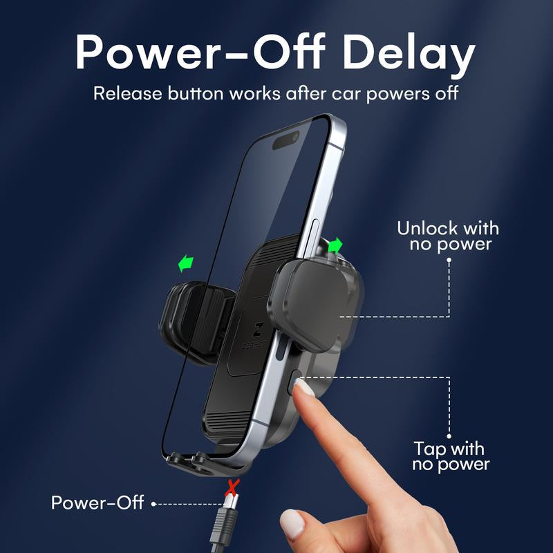 ZEEHOO 15W Fast Wireless Car Charger[Outdoorfun] & Auto-Clamping Phone Mount - Secure Dual-Mode Charging for Iphone 16/15/14/13/12/11 Pro Max/Xs & Samsung Galaxy S23/S22