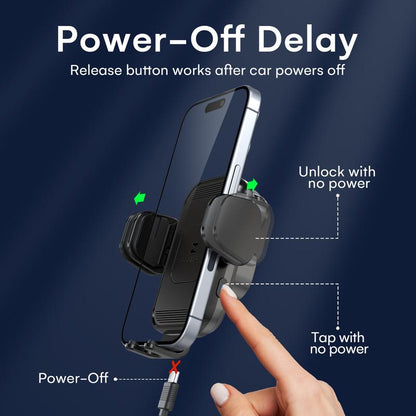 ZEEHOO 15W Fast Wireless Car Charger[Outdoorfun] & Auto-Clamping Phone Mount - Secure Dual-Mode Charging for Iphone 16/15/14/13/12/11 Pro Max/Xs & Samsung Galaxy S23/S22