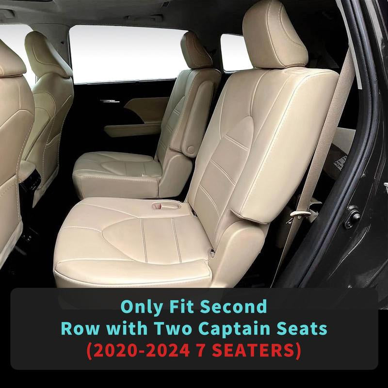 For Toyota Highlander 2014-2024 Car Seat Covers, 7 Seater/ 8 Seater, Leather FREESOO Car Seat Protector Replacement