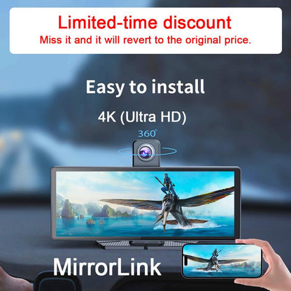 Portable Wireless Carplay Screen, 10.26 Inch 4K Ultra HD/ 7 Inch 1080P Carplay Radio Touchscreen, Car Video Players for Any Car, Big Screen Carplay