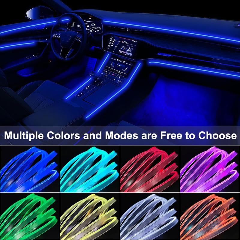 Interior LED Light Bar APP Controlled, 2-In-1 RGB 16 Million Color Ambient Lighting Kit with 157.48-Inch, Music Mode Interior Lighting Accents