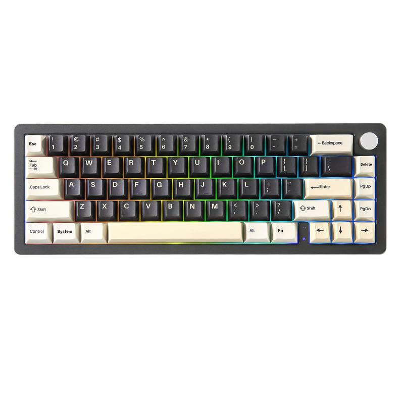 YUNZII AL66 Wireless Mechanical Keyboard, 65% Knob Control Aluminum Gaming Keyboard Bt/2.4G/Wired Hot Swappable, Gasket Mounted RGB Keyboard Metal Keyboard Mechanical Keyboard
