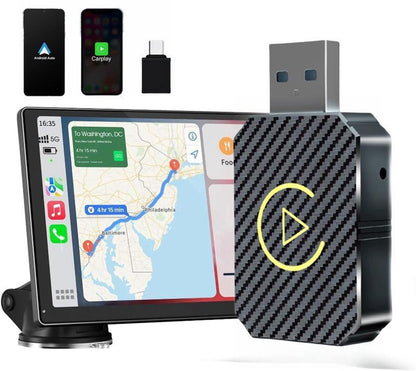 Mini Wireless Apple Carplay Adapter, for Both Apple and Android,Converts Wired to Wireless, Suitable for Factory Wired Carplay Cars from 2016+