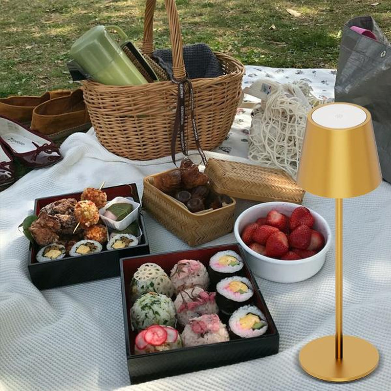 Stylish 2-Pack Cordless LED Desk Lamps - Rechargeable Touch Night Lights for Home, Restaurant, Camping & More!