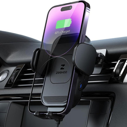 ZEEHOO 15W Fast Wireless Car Charger[Outdoorfun] & Auto-Clamping Phone Mount - Secure Dual-Mode Charging for Iphone 16/15/14/13/12/11 Pro Max/Xs & Samsung Galaxy S23/S22
