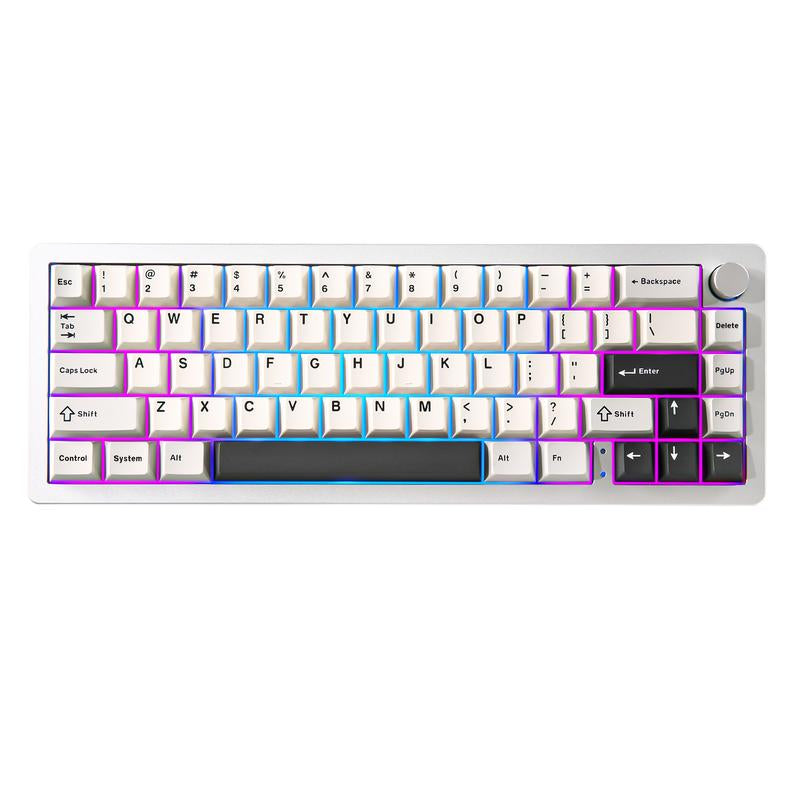 YUNZII AL66 Wireless Mechanical Keyboard, 65% Knob Control Aluminum Gaming Keyboard Bt/2.4G/Wired Hot Swappable, Gasket Mounted RGB Keyboard Metal Keyboard Mechanical Keyboard