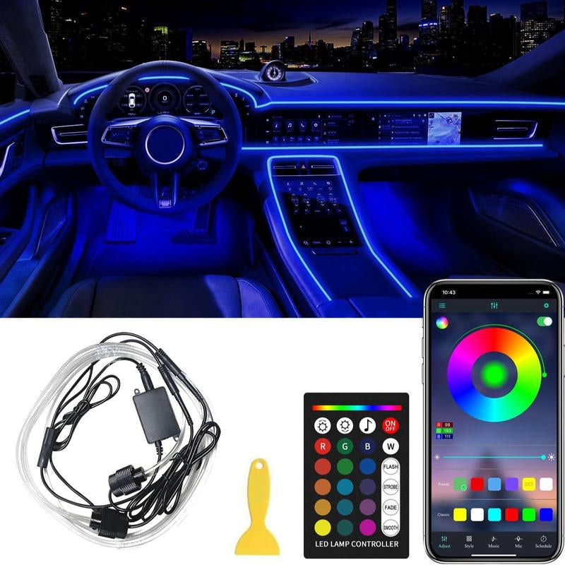 Interior LED Light Bar APP Controlled, 2-In-1 RGB 16 Million Color Ambient Lighting Kit with 157.48-Inch, Music Mode Interior Lighting Accents