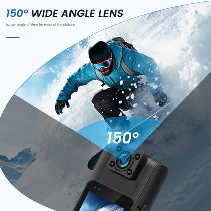 Body Cameras with Audio Video Recording 64GB Wifi Body Cam with 180° Rotatable Lens Button, Night Vision, 5 Hours Recording, Wearable Security Camera Card