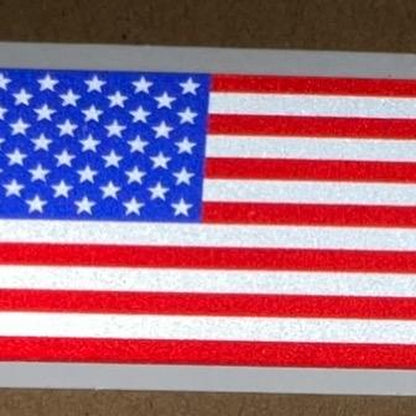 Reflective US Flag Sticker Decal - Set of 2, 5" Vinyl Decals for Driver and Passenger Sides - Automotive & Motorcycle Car Exterior Accessories, Car Stickers
