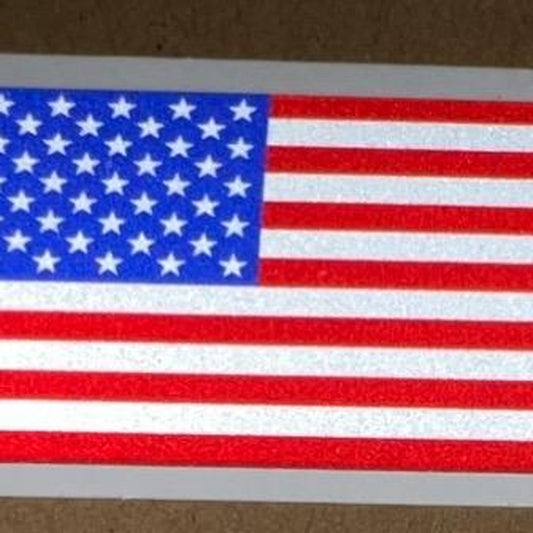 Reflective US Flag Sticker Decal - Set of 2, 5" Vinyl Decals for Driver and Passenger Sides - Automotive & Motorcycle Car Exterior Accessories, Car Stickers