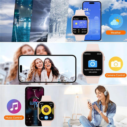 Women'S Smart Watch 1.83 Inch Touch Screen Fitness Tracker Watch IP67 Waterproof Sports Smart Watch for Android Iphone (Pink)