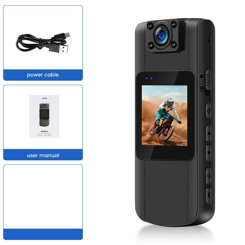 Body Cameras with Audio Video Recording 64GB Wifi Body Cam with 180° Rotatable Lens Button, Night Vision, 5 Hours Recording, Wearable Security Camera Card