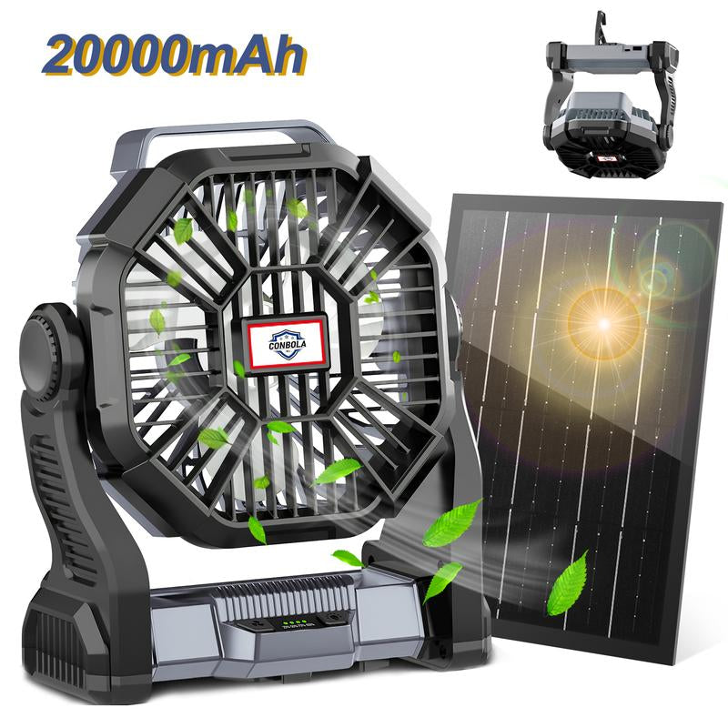 Portable Camping Fan with Light Rechargeable Battery