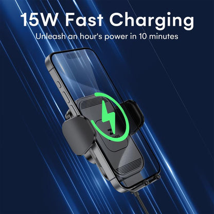 ZEEHOO 15W Fast Wireless Car Charger[Outdoorfun] & Auto-Clamping Phone Mount - Secure Dual-Mode Charging for Iphone 16/15/14/13/12/11 Pro Max/Xs & Samsung Galaxy S23/S22