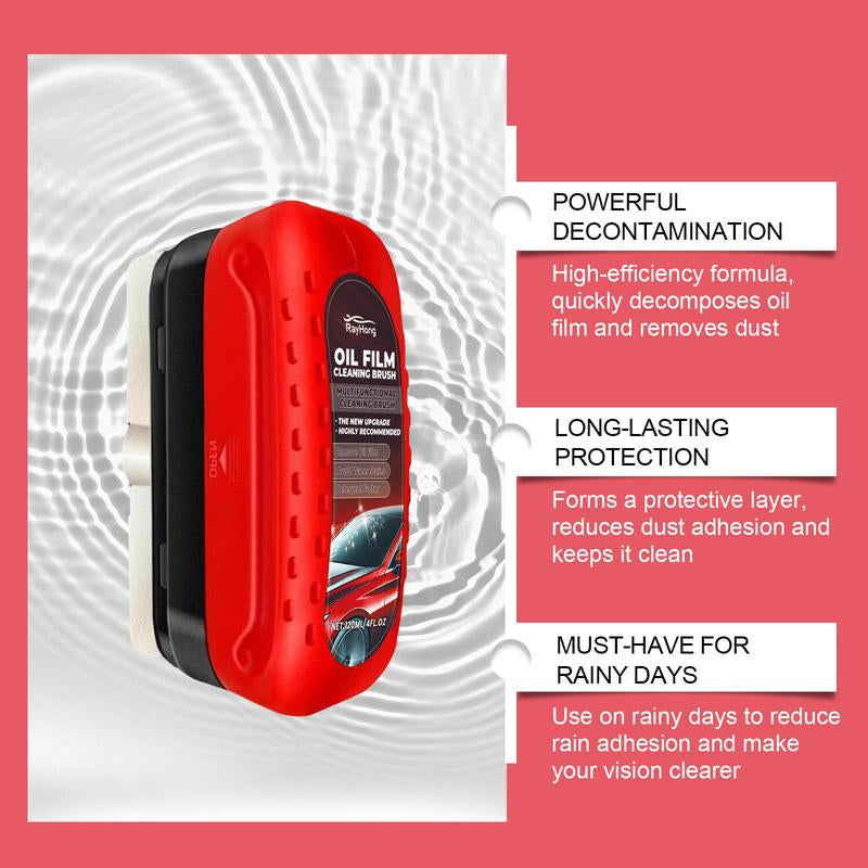 120Ml Car Windshield Cleaning Agent, Oil Film Cleaning Agent, Windshield Refurbishment Decontamination Watermark Remover Degreaser, Automotive Cleaner, Car Detailing Products, Car Cleaning Kit