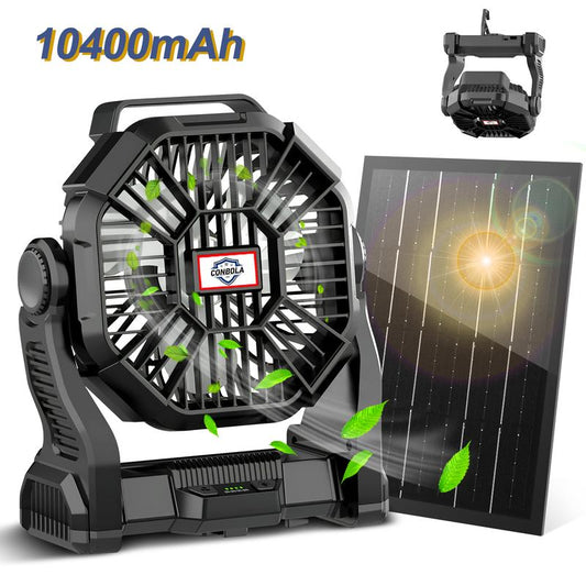 Portable Camping Fan with Light Rechargeable Battery