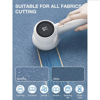 Rechargeable Fabric Shaver with LED Display & Large Capacity Container 3-Settings Control Shaver Easy-To-Grip Handle High-End Color Matching ,Efficient Sweater and Lint Shaver for Clothes