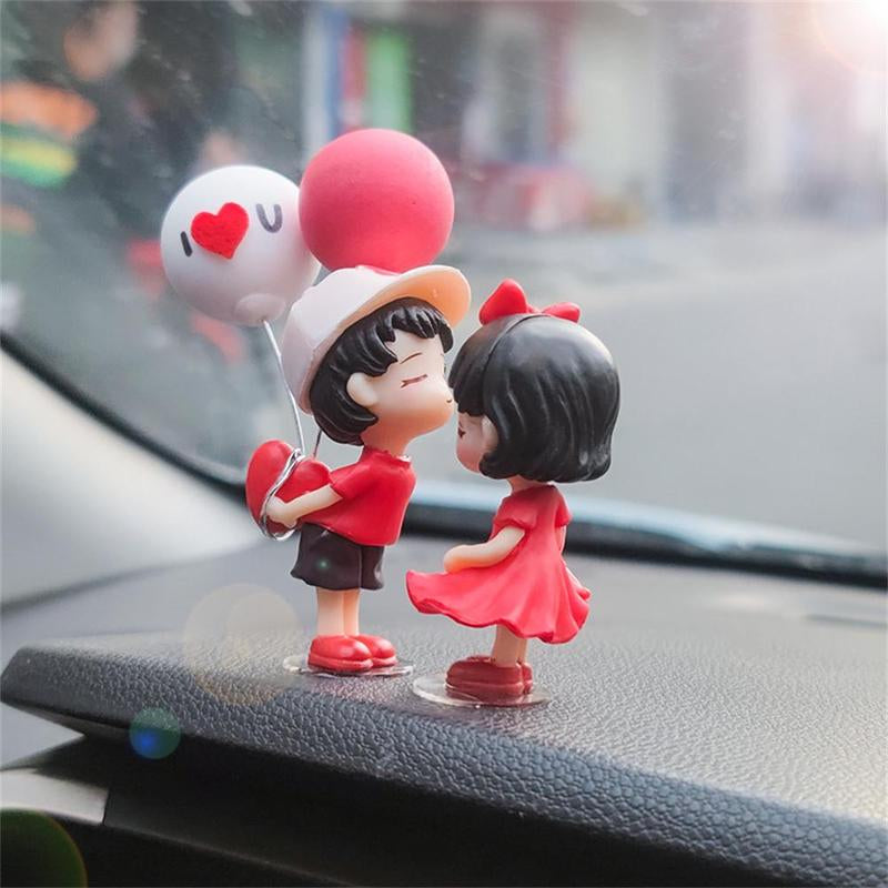 Summer Cute Couple Statue Car Orament, Car Cartoon Couple Decorative Statue, Couple Statue Decoration, Car Interior Decor
