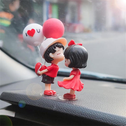 Summer Cute Couple Statue Car Orament, Car Cartoon Couple Decorative Statue, Couple Statue Decoration, Car Interior Decor