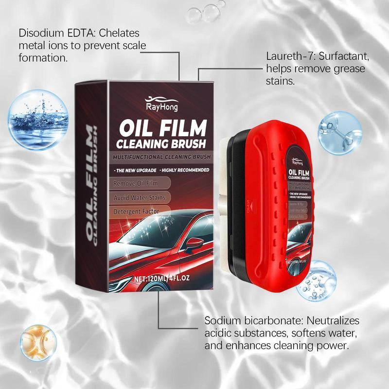 120Ml Car Windshield Cleaning Agent, Oil Film Cleaning Agent, Windshield Refurbishment Decontamination Watermark Remover Degreaser, Automotive Cleaner, Car Detailing Products, Car Cleaning Kit