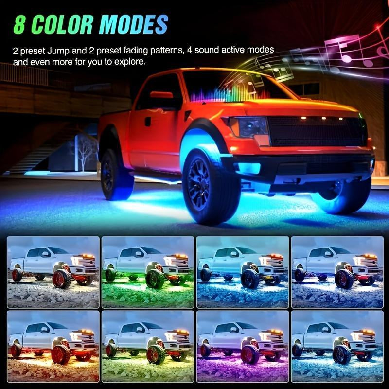 Car LED Light Strip, Remote Control App Car LED Light Strip, 1 Count Waterproof LED Light Strip for Car Interior Decoration