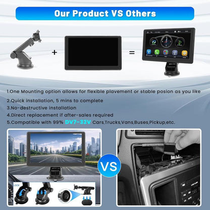 【QPJ】2025 Upgraded Wireless Carplay Screen: the Ultimate Portable Car Play Adapter for Seamless In-Car Entertainment