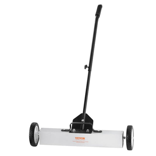 VEVOR 50Lbs Rolling Magnetic Sweeper - 24-Inch Push-Type Magnet Pickup with Telescoping Handle for Effortless Cleanup in Workshop, Garage, and Yard