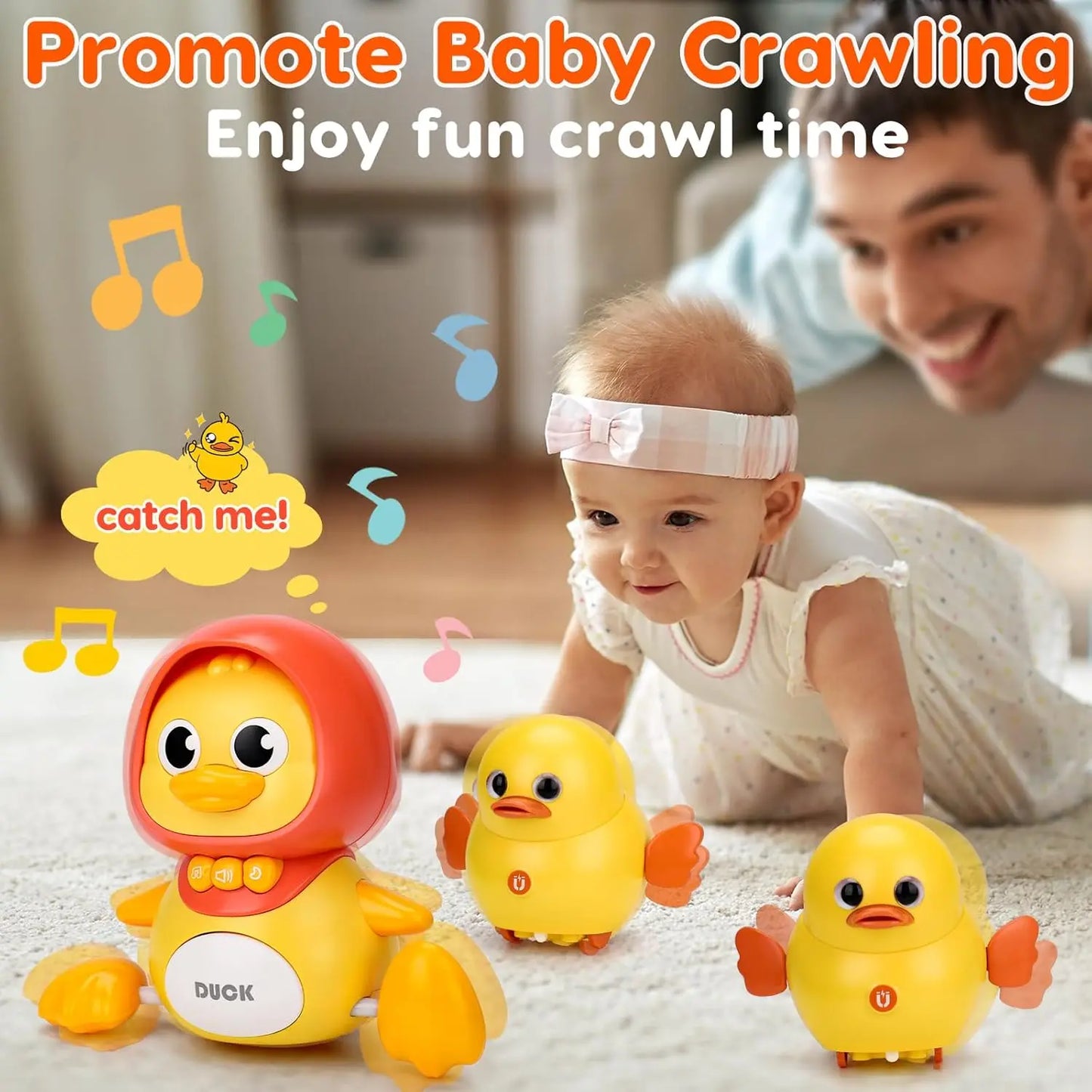 Baby Crawling Toys with Music Early Learning Development Interactive Walking Toy Infant Learn to Walk for Girls Boys Christmas