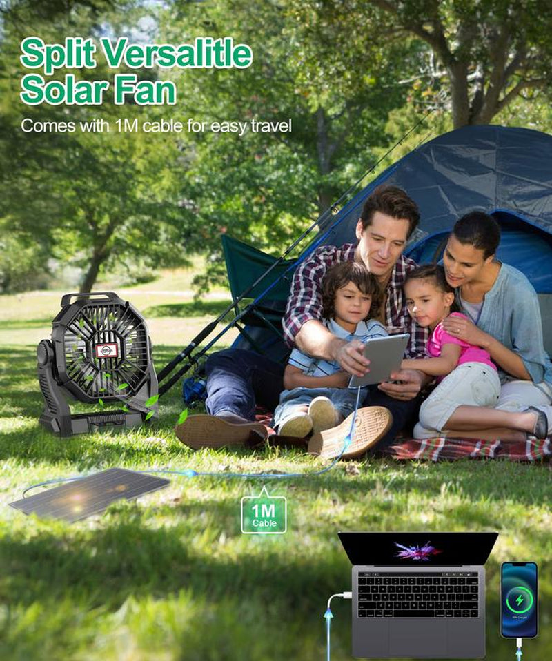 Portable Camping Fan with Light Rechargeable Battery