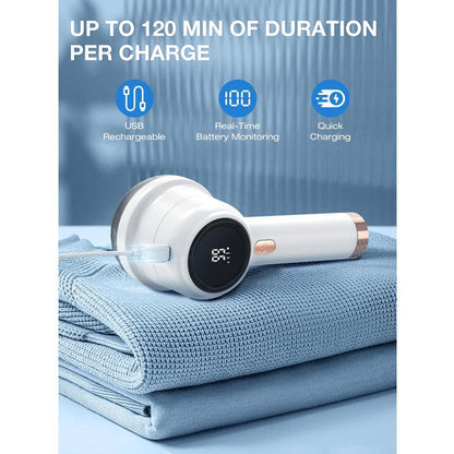Rechargeable Fabric Shaver with LED Display & Large Capacity Container 3-Settings Control Shaver Easy-To-Grip Handle High-End Color Matching ,Efficient Sweater and Lint Shaver for Clothes