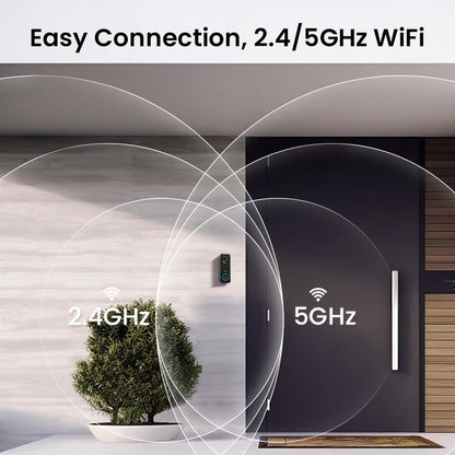 AOSU Doorbell Camera Wireless, 5MP Ultra HD, No Monthly Fee, Triple Motion Detection Video Doorbell with Homebase, Enhanced (2.4/5 Ghz) Wifi, 180-Day Battery Life, Work with Alexa & Google Assistant