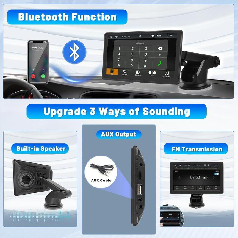 【QPJ】2025 Upgraded Wireless Carplay Screen: the Ultimate Portable Car Play Adapter for Seamless In-Car Entertainment