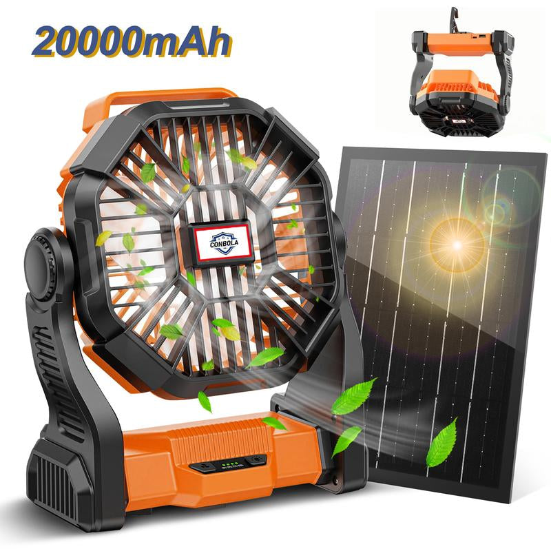 Portable Camping Fan with Light Rechargeable Battery