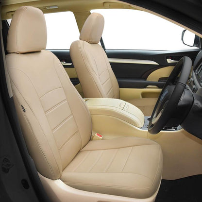 For Toyota Highlander 2014-2024 Car Seat Covers, 7 Seater/ 8 Seater, Leather FREESOO Car Seat Protector Replacement