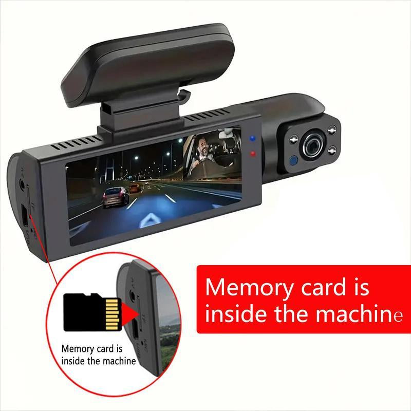 WHATOOK 1080P Dual Camera Dash Cam for Cars, Driving Recorder with IR Night Vision, Loop Recording, Wide Angle Lens - 3.16 Inch IPS Screen,Parking Mode, Car Camera with 32GB TF Card