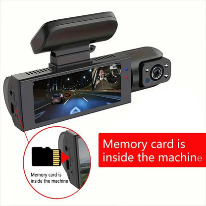 WHATOOK 1080P Dual Camera Dash Cam for Cars, Driving Recorder with IR Night Vision, Loop Recording, Wide Angle Lens - 3.16 Inch IPS Screen,Parking Mode, Car Camera with 32GB TF Card