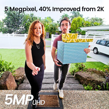 AOSU Doorbell Camera Wireless, 5MP Ultra HD, No Monthly Fee, Triple Motion Detection Video Doorbell with Homebase, Enhanced (2.4/5 Ghz) Wifi, 180-Day Battery Life, Work with Alexa & Google Assistant