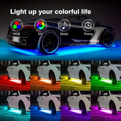 Car LED Light Strip, Remote Control App Car LED Light Strip, 1 Count Waterproof LED Light Strip for Car Interior Decoration