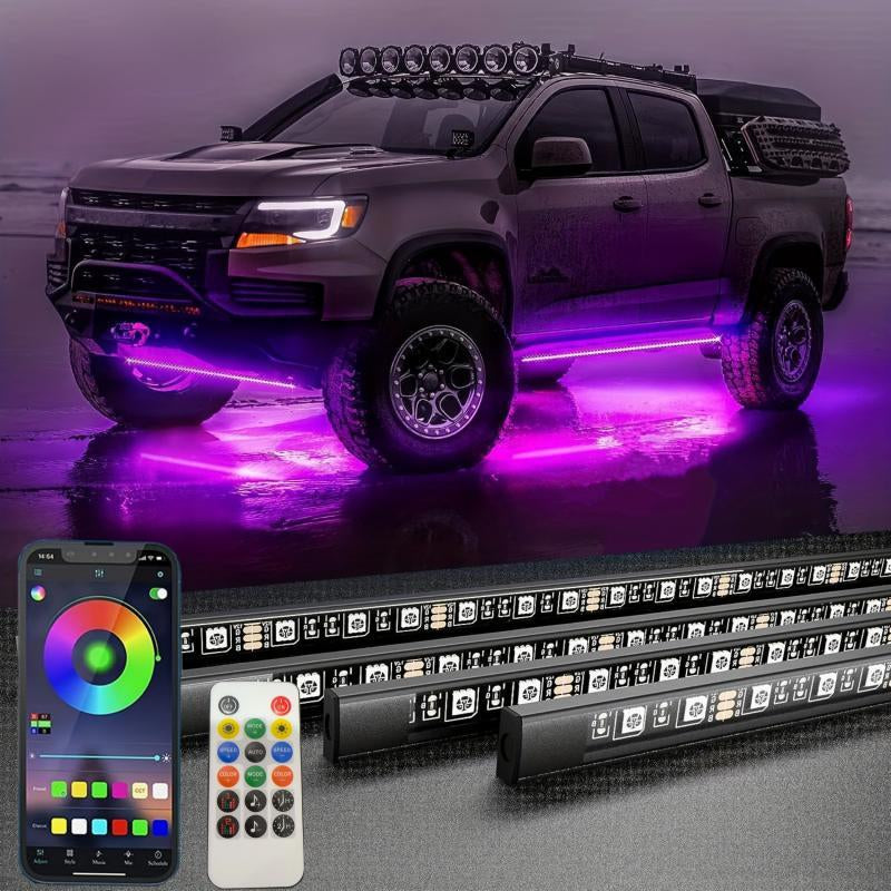 Car LED Light Strip, Remote Control App Car LED Light Strip, 1 Count Waterproof LED Light Strip for Car Interior Decoration