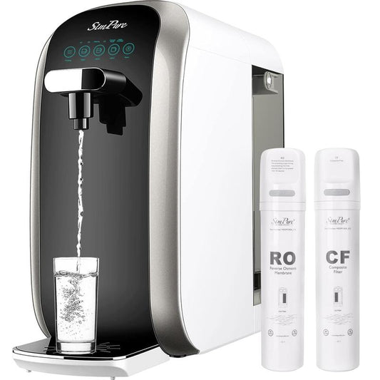Simpure Countertop Reverse Osmosis System Y7P-Bw，Reverse Osmosis Water Filter, RO Filtration Portable Water Purifier Countertop for Kitchen, Office, RV, No Installation(Comes with One Extra Replacement Cartridge)