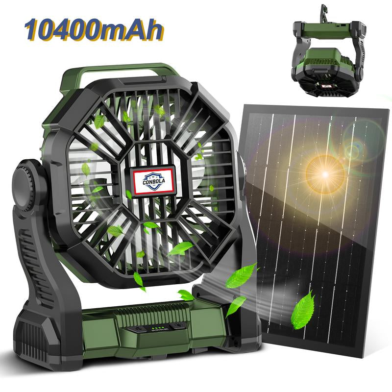 Portable Camping Fan with Light Rechargeable Battery