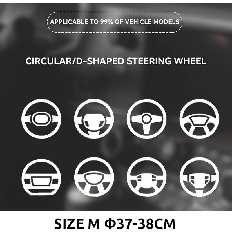 Universal Car Suede Steering Wheel Cover for Women and Men,Stitch on Wrap Car Interior Standard Size 14.5-15 Inch,Black and Blue Microfiber Leather Autos