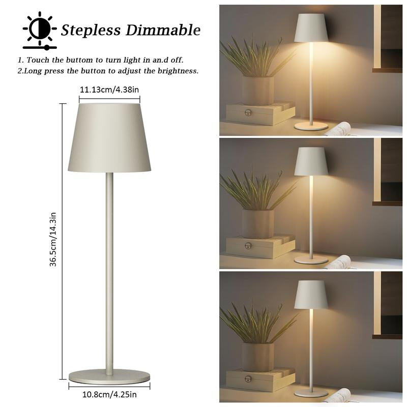 Stylish 2-Pack Cordless LED Desk Lamps - Rechargeable Touch Night Lights for Home, Restaurant, Camping & More!