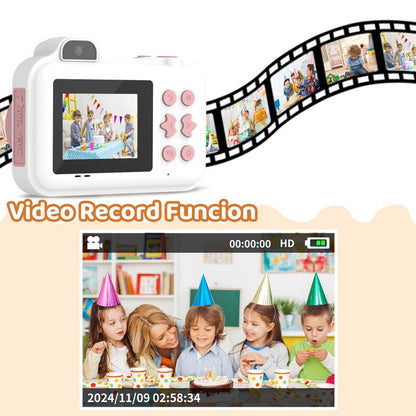 MISIRUN Kids Camera Instant Print with 1080P HD Dual-Lens Selfie Digital Camera, 32GB Card, 5 Rolls Print Paper Stickers, and 32GB Pens Christmas Birthday Gifts Toys for Girls Boys Ages 4-12