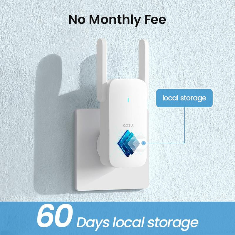 AOSU Doorbell Camera Wireless, 5MP Ultra HD, No Monthly Fee, Triple Motion Detection Video Doorbell with Homebase, Enhanced (2.4/5 Ghz) Wifi, 180-Day Battery Life, Work with Alexa & Google Assistant